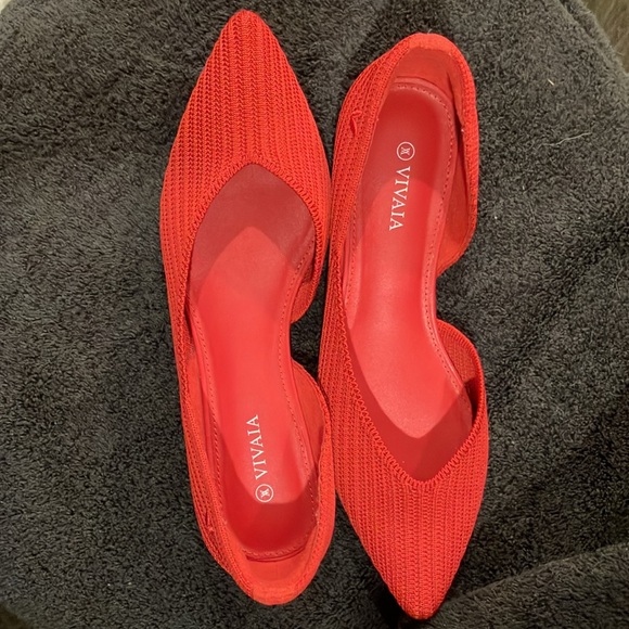 Ruby Red Pointed-Toe Flats - Picture 7 of 9